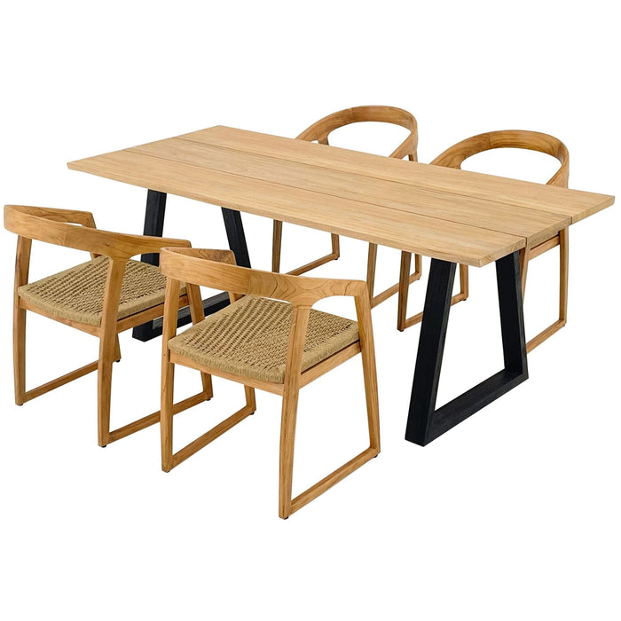 Ubud Natural Teak 4-6 Person Indoor or Outdoor Dining Table - 79"