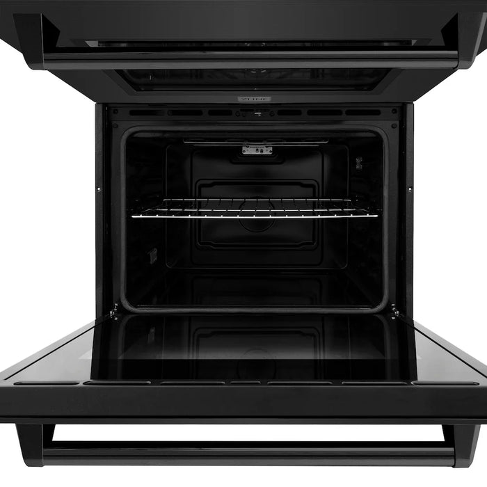 ZLINE 30"Professional True Convection Double Wall Oven, Air Fry, Self Clean Black Stainless Steel WADB-30