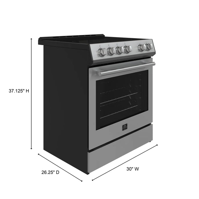Forno 2-Piece White Kitchen Bundle - 30" Electric Range, 36" Bottom Freezer Refrigerator - Lifestyle View