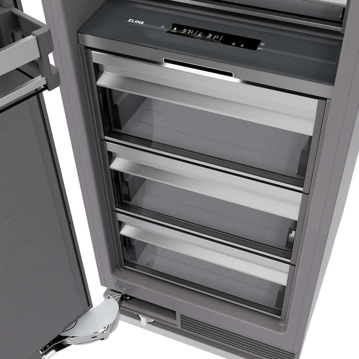 ZLINE 24" Panel Ready Column Refrigerator, Graphite Gray Interior Matte Black RBCRVZ-24-MB