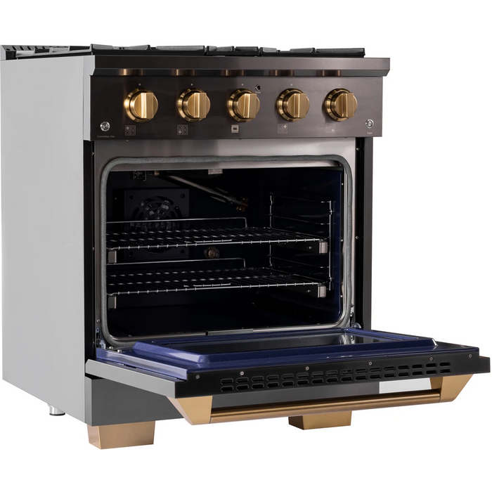 Kucht 2 Piece Kitchen Appliances Package with Liquid Propane Range in Stainless Steel KEG303/LP-KRH303A-C