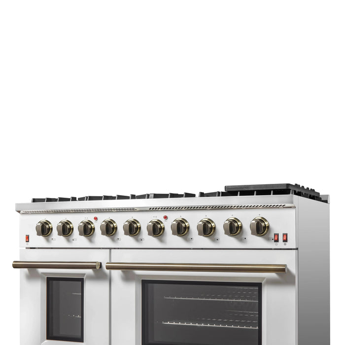 FORNO Galiano 48" Gas on Gas Range FFSGS6244-48WHT