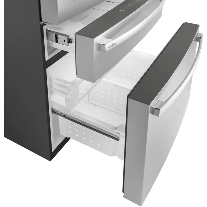 GE 36" Freestanding 4-Door French-Door Smart Refrigerator, PVD28HYYFS