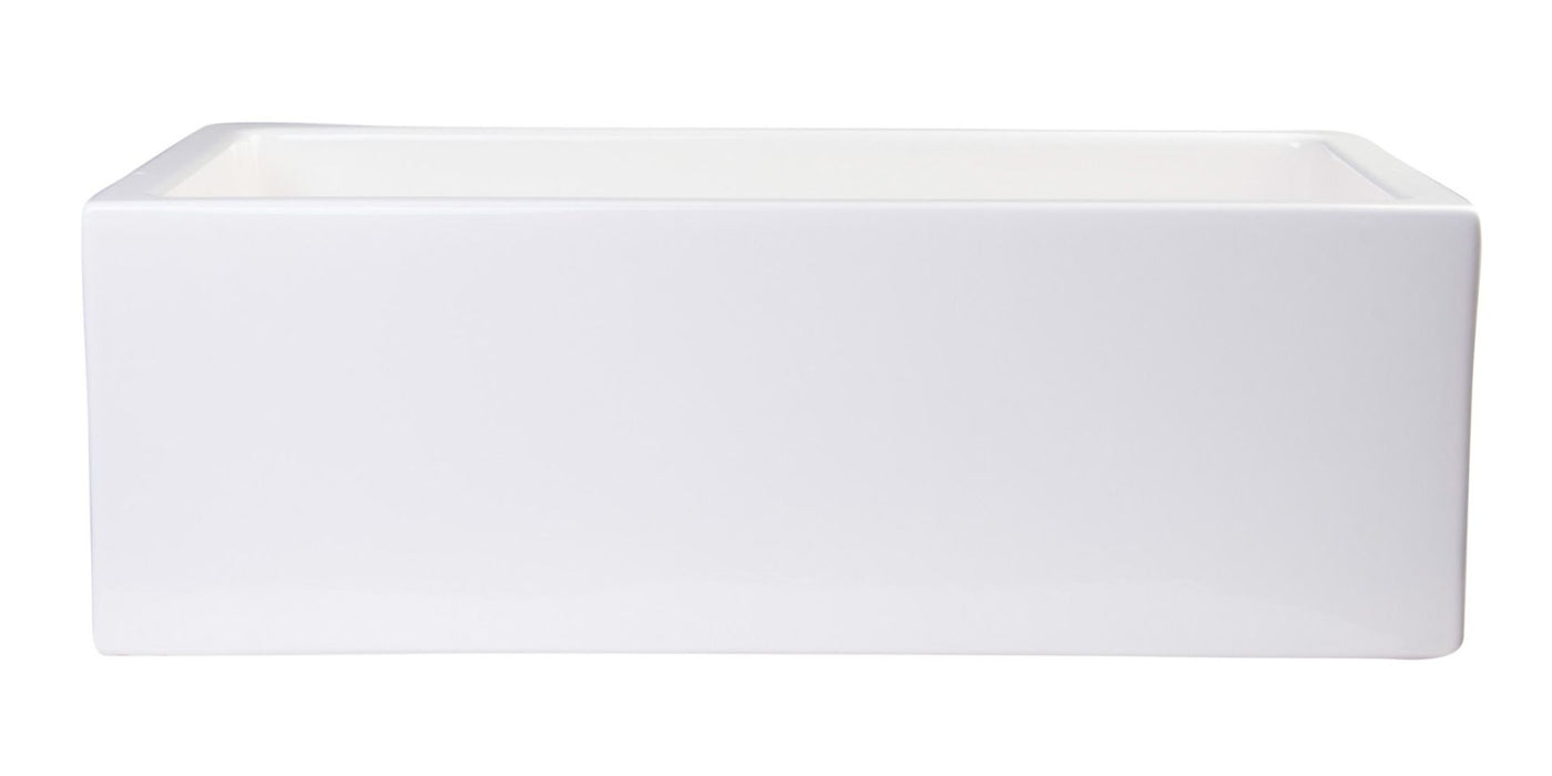 ALFI brand 30" Smooth Solid Thick Wall Fireclay One Bowl Farm Sink AB3018SB
