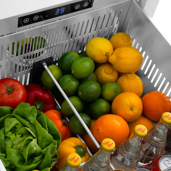 ZLINE 24" Touchstone 168 Can Outdoor-Rated Dual Refrigerator Drawer RDSO-HH-24