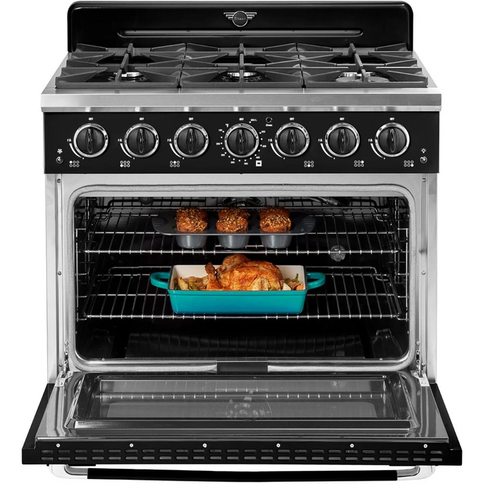 UNIQUE 36" Freestanding Retro Gas Range, UGP-36CR B