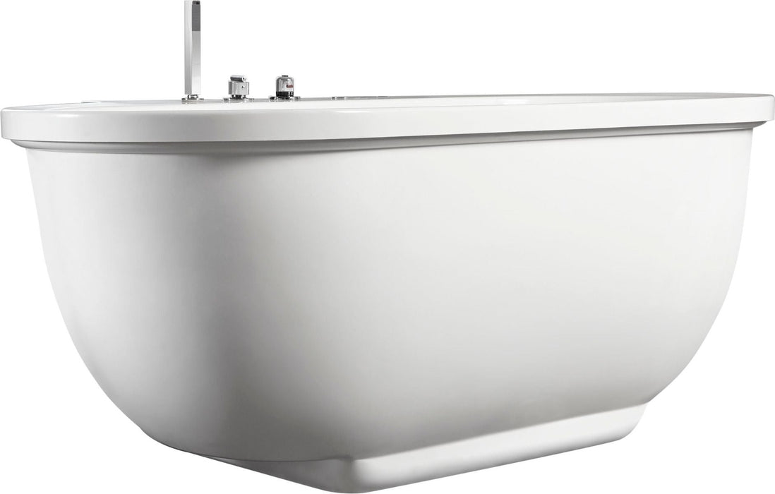 EAGO 6 ft Acrylic White Whirlpool Bathtub, Fixtures AM128ETL