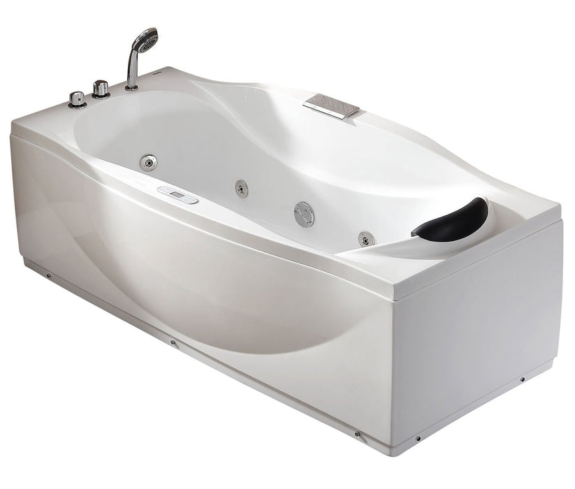 EAGO 6 ft Right Drain Acrylic White Whirlpool Bathtub, Fixtures AM189ETL-L