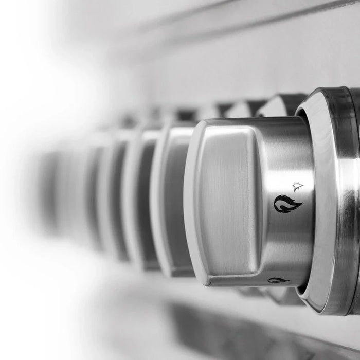 ZLINE 36" Dual Fuel Range, DuraSnow, Stainless, Brass Burners, Griddle RAS-SN-BR-GR-36