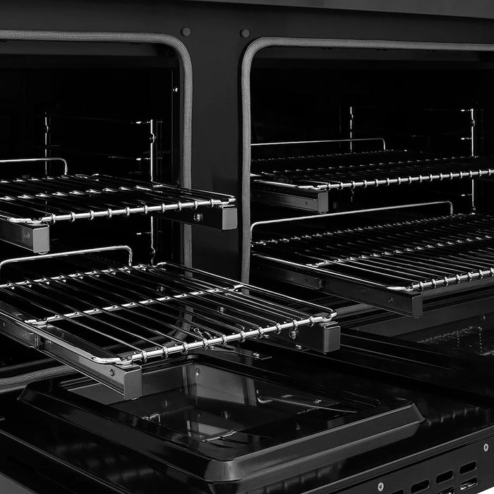 ZLINE Autograph Edition 48" Paramount Dual Fuel Range, 6 Burner Gas Cooktop, Electric Convection Oven, Black Stainless Steel, Helix Handle and Knob SDRBZ-48-KCB