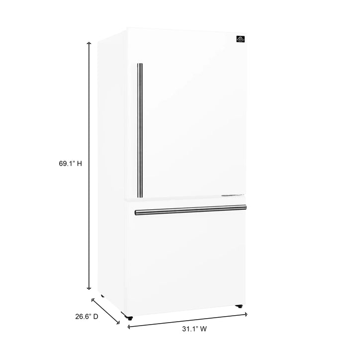 FORNO Espresso Milano 31" Right Swing Refrigerator FFFFD1785-31WHT