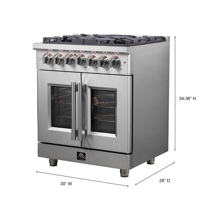 FORNO Massimo 30″ French Door Dual Fuel Range FFSGS6325-30