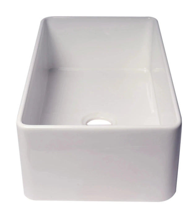 ALFI brand Smooth Apron 33" Single Bowl Fireclay Farm Sink ABF3318S
