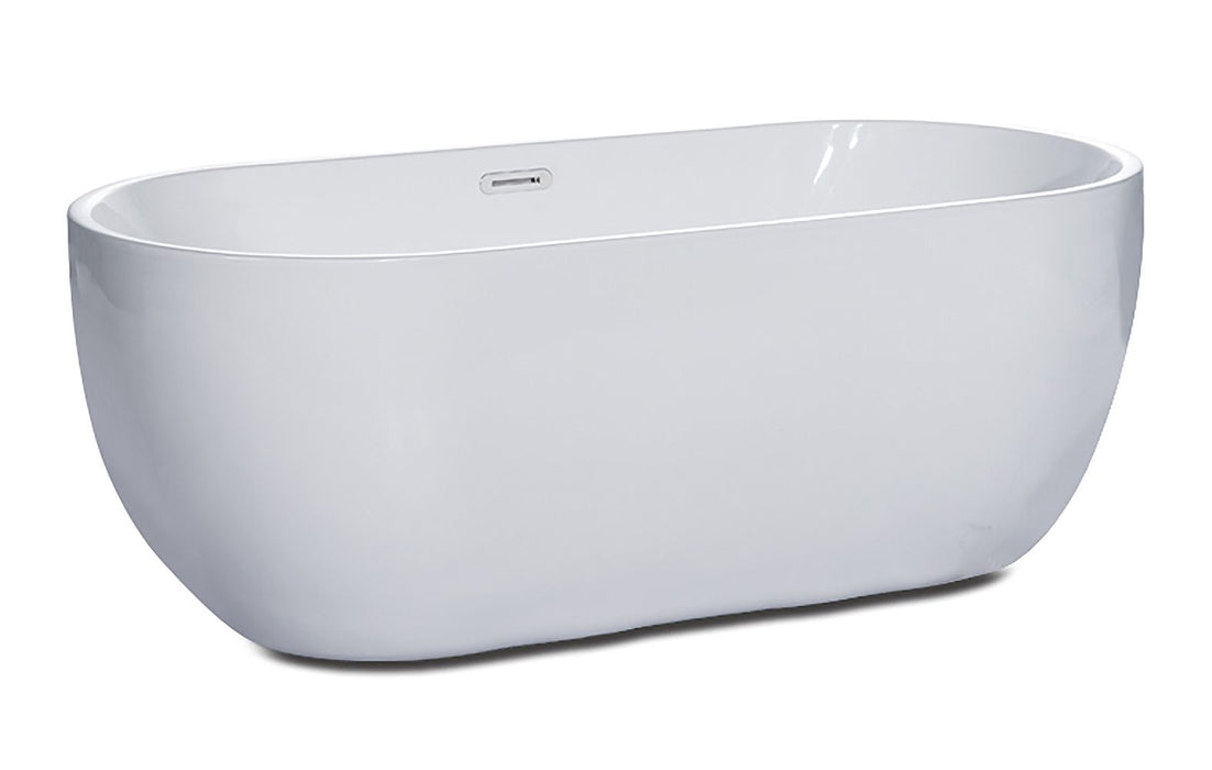 ALFI brand 67" White Oval Acrylic Free Standing Soaking Bathtub AB8839