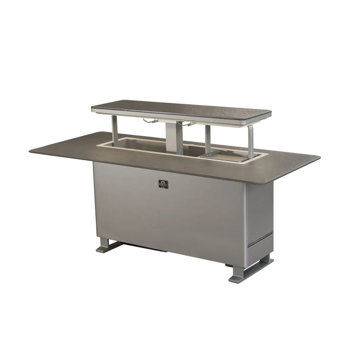 Elevato Smart Bar Table, Sandstone Black, fridge, freezer, Bluetooth control - Lifestyle View