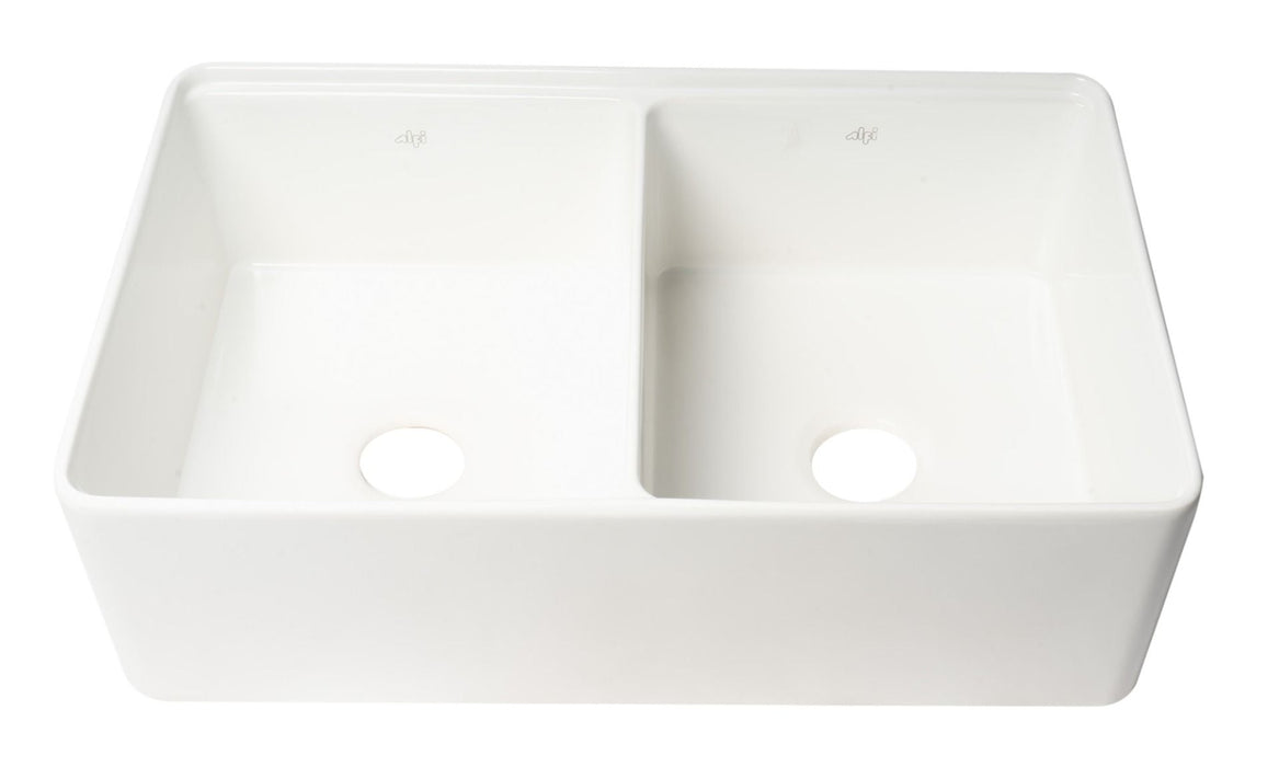 ALFI brand 33" Workstation Step Rim Fireclay Sink ABFS3320D