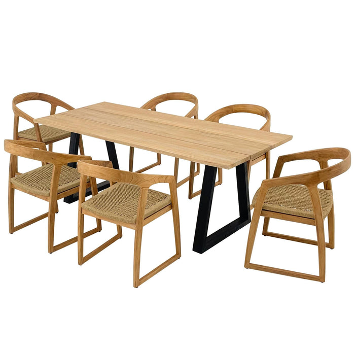 Ubud Natural Teak 4-6 Person Indoor or Outdoor Dining Table - 79"