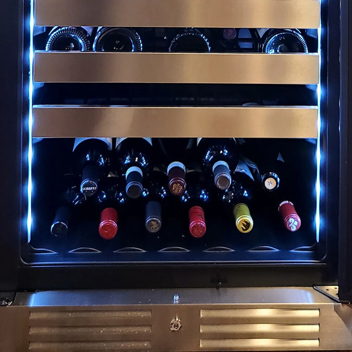 XO 24" Tall Dual Zone Wine Column Refrigerator, XOU2470WDZGB