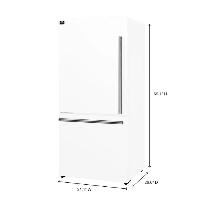 FORNO Espresso Milano 31" Left Swing Refrigerator FFFFD1786-31WHT