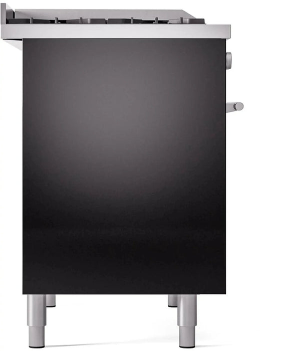 ILVE 40"Professional Plus Liquid Propane Dual Fuel Range, Glossy Black UPD40FWMPBKLP