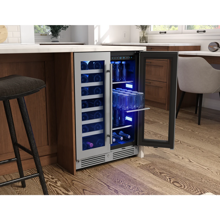 Zephyr 24" Built-In Dual Zone Wine & Beverage Cooler, PRWB24C32CG