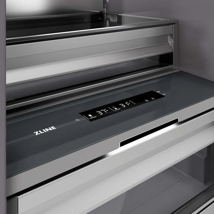 ZLINE 30" Panel Ready Column Refrigerator, Graphite Gray Interior Champagne Bronze RBCRVZ-30-CB