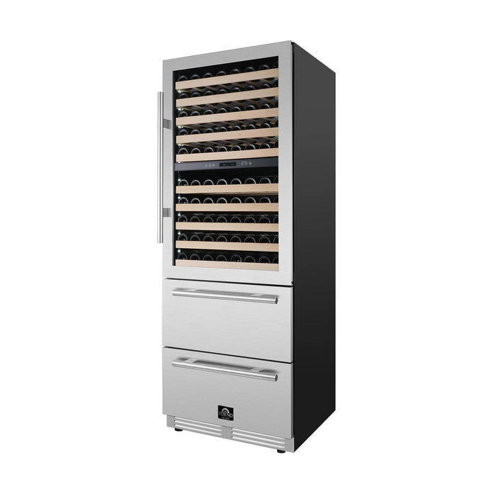 FORNO Celano 30" 150 Bottle and 252 Can Dual Zone Wine Cooler FWCDR6697-30S