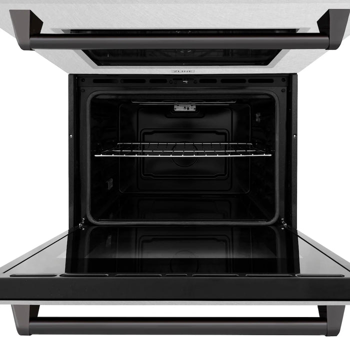 ZLINE 30"Professional True Convection Double Wall Oven, Air Fry, Self Clean, DuraSnow® Matte Black WADSZ-30-MB