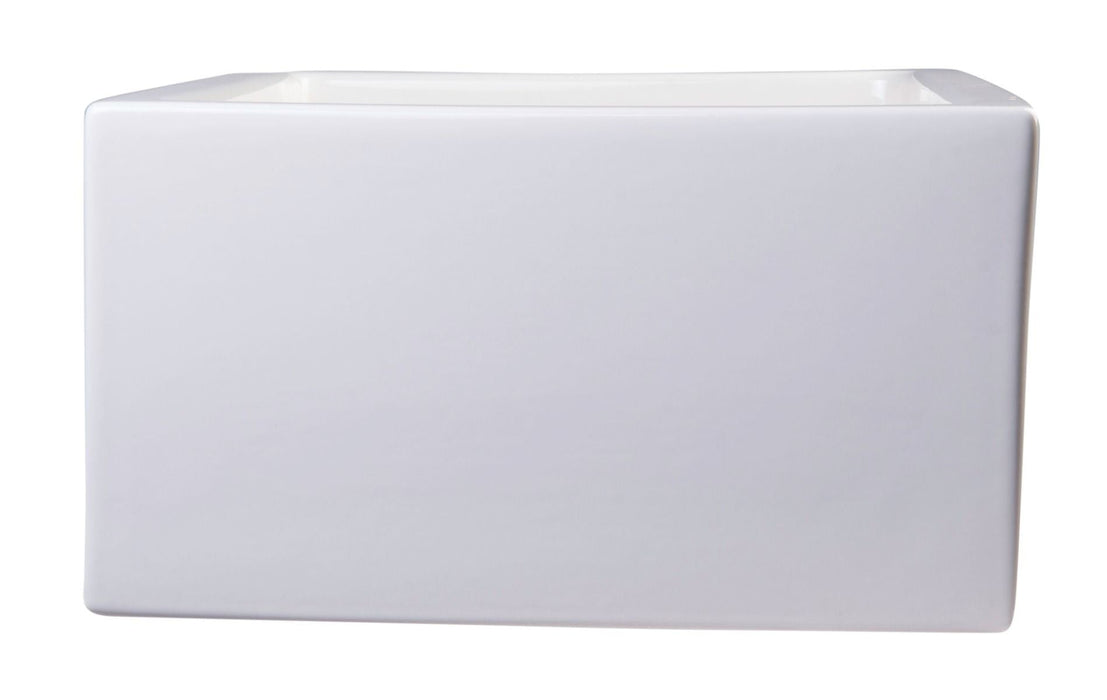 ALFI brand 30" Smooth Solid Thick Wall Fireclay One Bowl Farm Sink AB3018SB