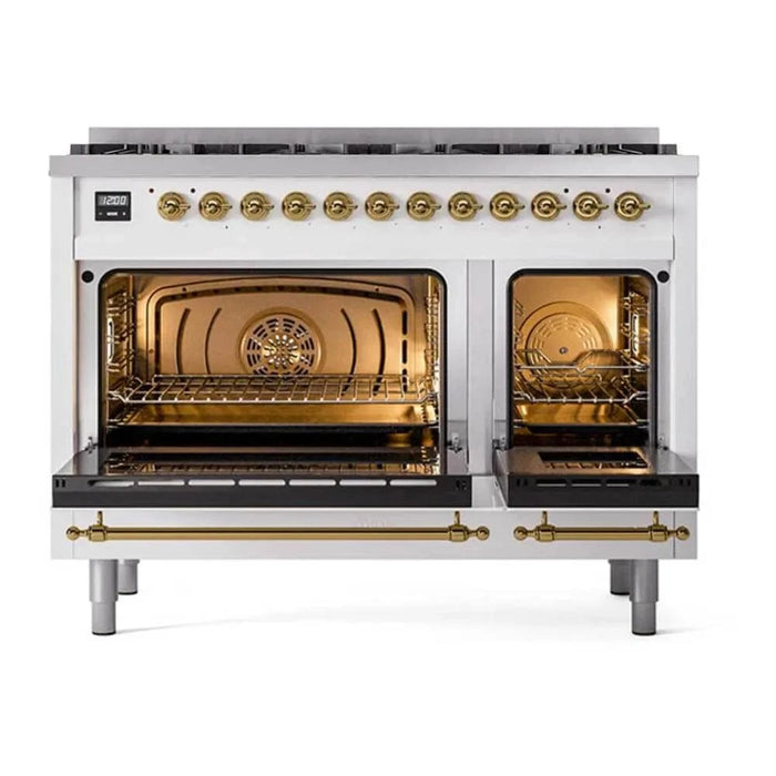ILVE Nostalgie II Limited Edition 48" Dual Fuel Range White UP488NMPWHG