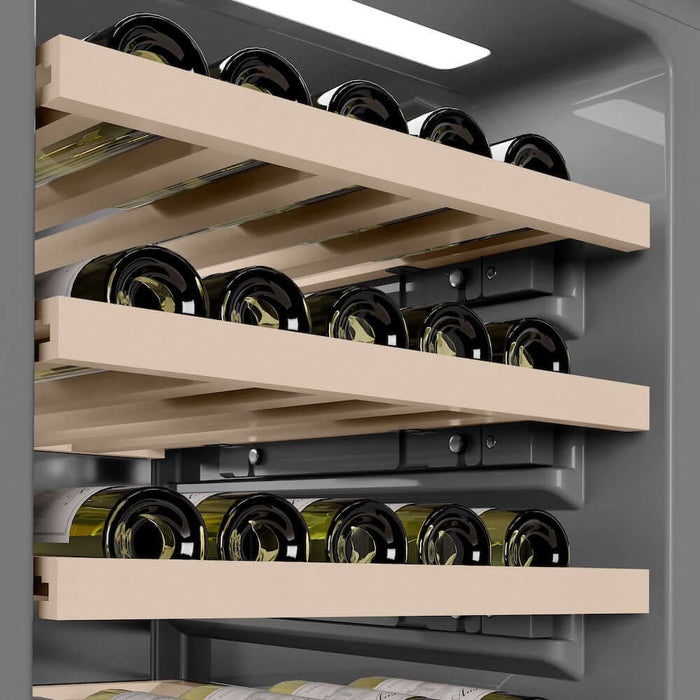 ZLINE 18" Triple Zone 68 Bottle Panel Ready Column Right Hinge Wine Cooler Polished Gold RBCWVRZ-18-G