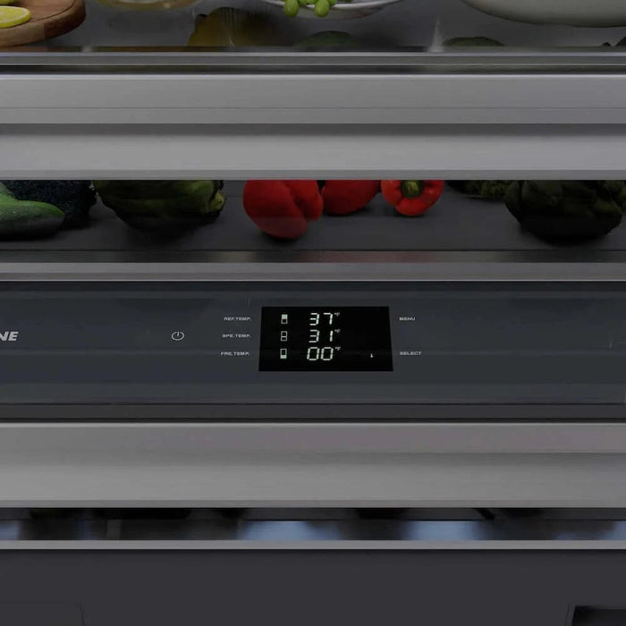 ZLINE 72" Panel Ready Built-In Bottom Freezer Refrigerator,Water Dispenser, Ice Maker,Graphite Gray Matte Black GRBITZ-72-MB