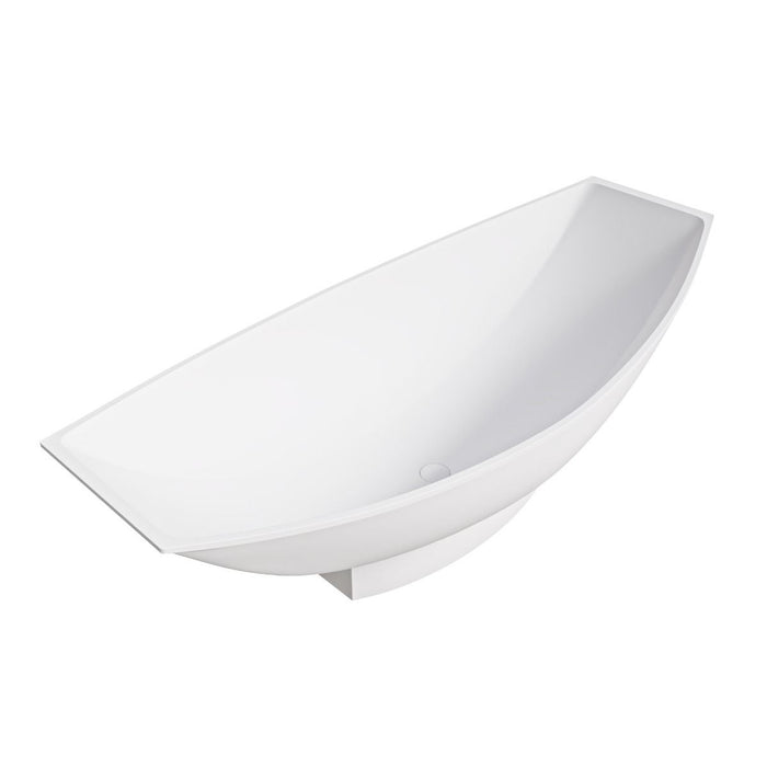 ALFI brand White Matte 71" Solid Surface Resin Free Standing Hammock Style Bathtub AB9991