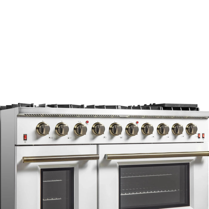 FORNO Galiano 48" Gas on Gas Range FFSGS6244-48WHT
