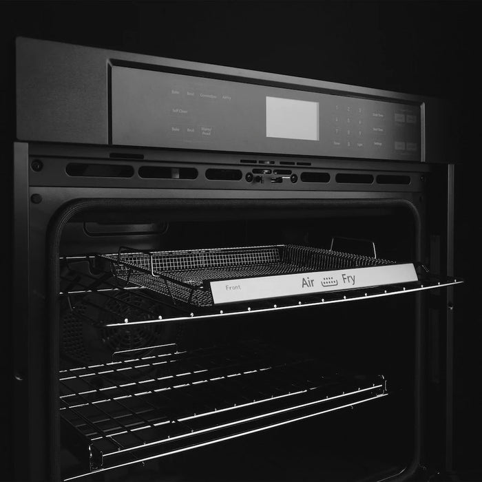 ZLINE Autograph Edition 30" Professional True Convection Single Wall Oven, Air Fry, Self Clean, Stainless Steel, Helix Handles WASZ-30-KCB