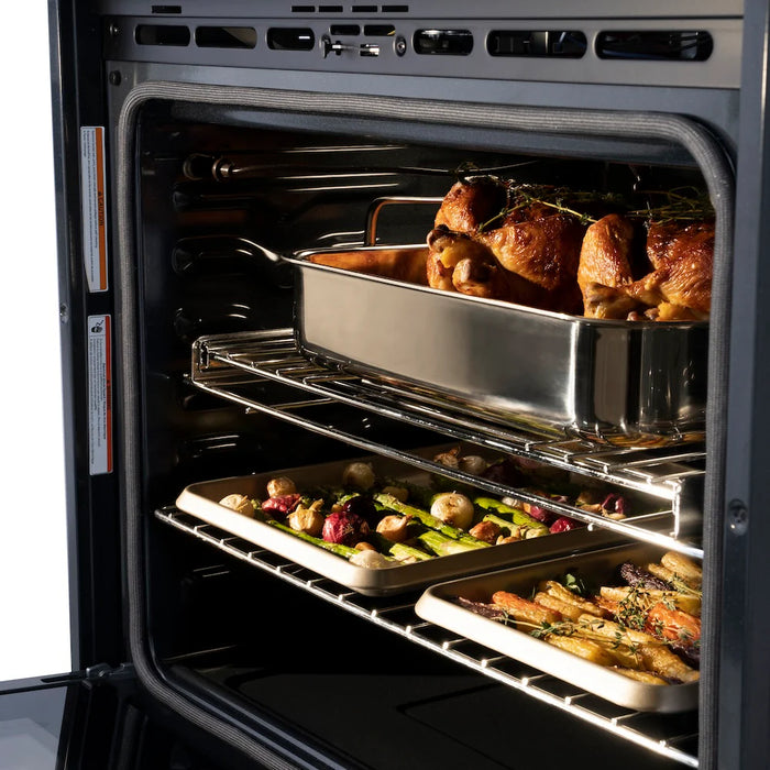 ZLINE 30"Professional True Convection Double Wall Oven, Air Fry, Self Clean, Stainless Steel, Matte Black WADZ-30-MB