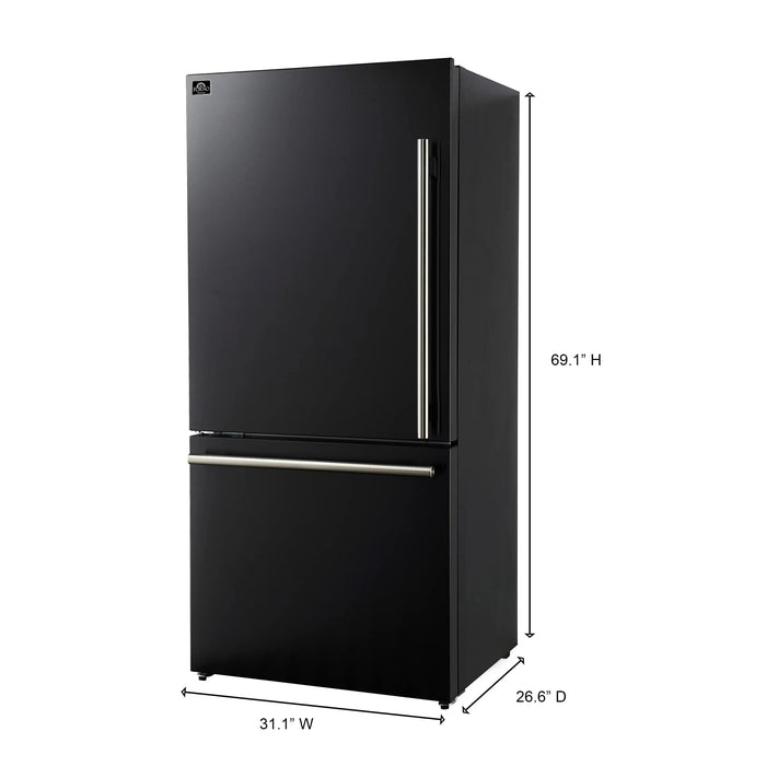 FORNO Espresso Milano 62" Side-By-Side Refrigerator FFFFD1787-60BLK
