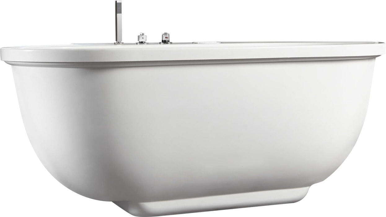 EAGO 6 ft Acrylic White Whirlpool Bathtub, Fixtures AM128ETL
