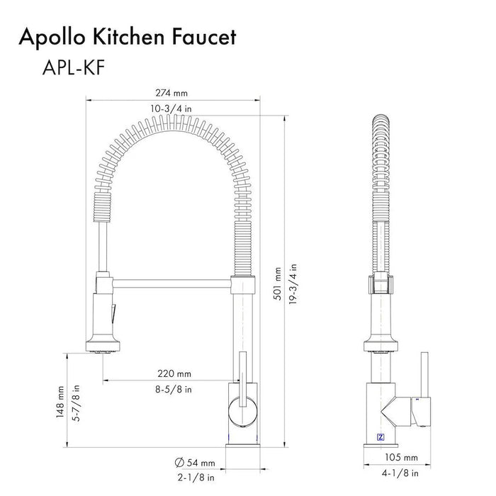 ZLINE Apollo Kitchen Faucet, APL-KF-ZBNCB