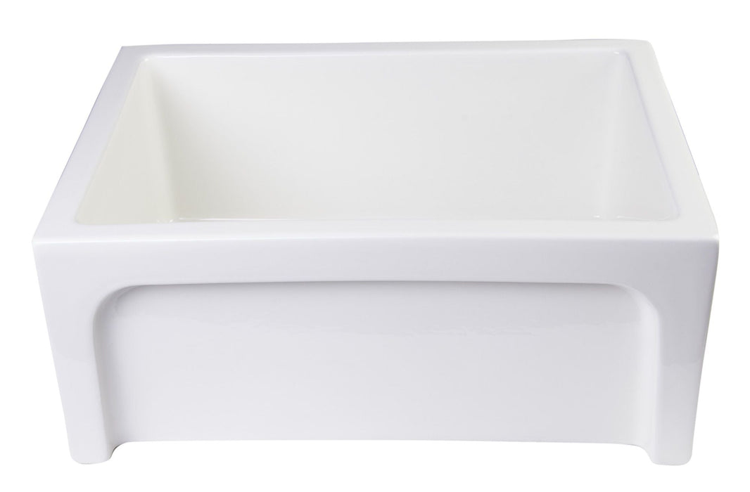 ALFI brand 24" Arched Apron Thick Wall Fireclay Farm Sink AB2418ARCH-W