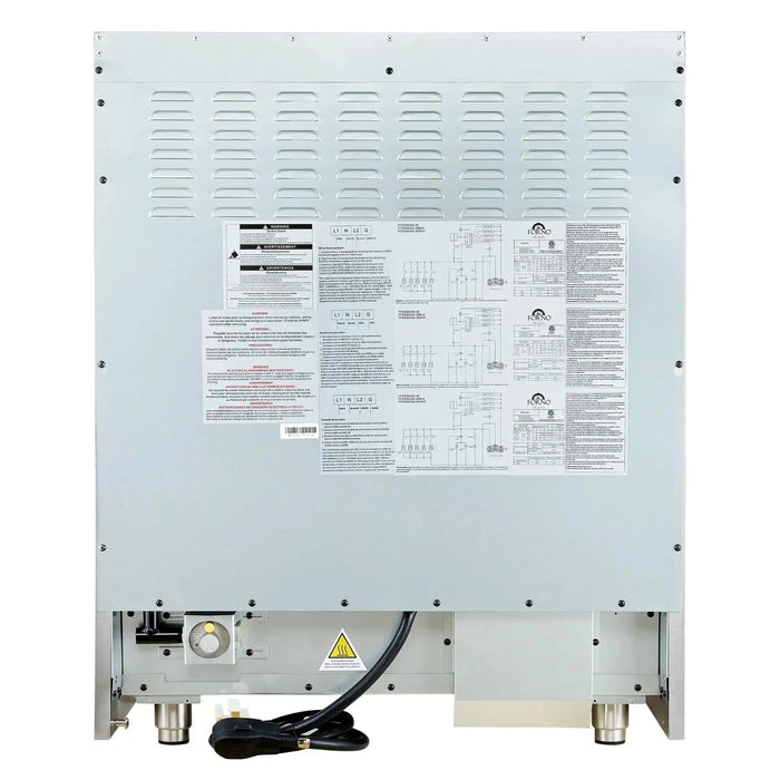 Forno Galiano 30"French Door Dual Fuel Range 5 Gas Burners, Electric Convection Oven White, Antique Brass Trim, FFSGS6356-30WHT