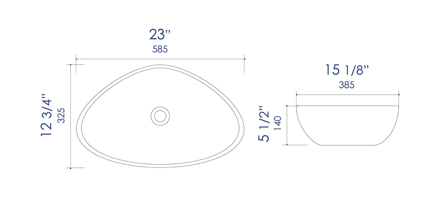 ALFI brand White 23" Fancy Above Mount Ceramic Sink ABC914