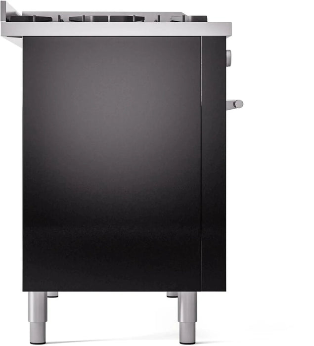 ILVE 48"Professional Plus Dual Fuel Range, Glossy Black UP48FWMPBK