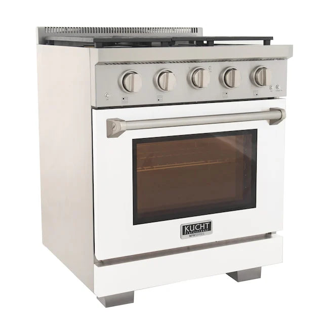 Kucht 30"  Professional Natural Gas Range, 4 Burners, KFX300-W