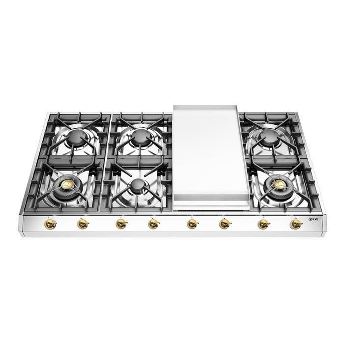ILVE Nostalgie II 48" Built-In Gas Cooktop UHCP1265FNSSB
