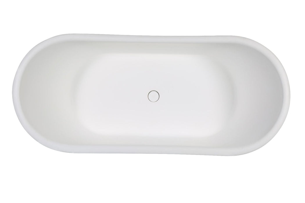 ALFI brand 67" White Matte Pedestal Solid Surface Resin Bathtub AB9950
