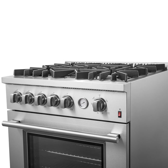 Forno 30"Gas Range ,Air Fry Basket, Wok Support, Griddle, FFSGS6274-30