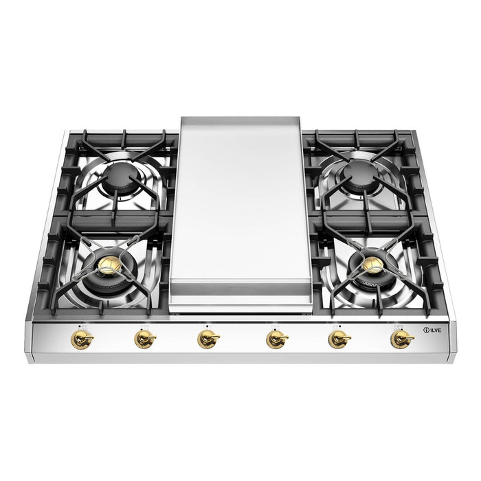 ILVE Nostalgie II 36" Built-In Gas Cooktop UHCP965FNSSB