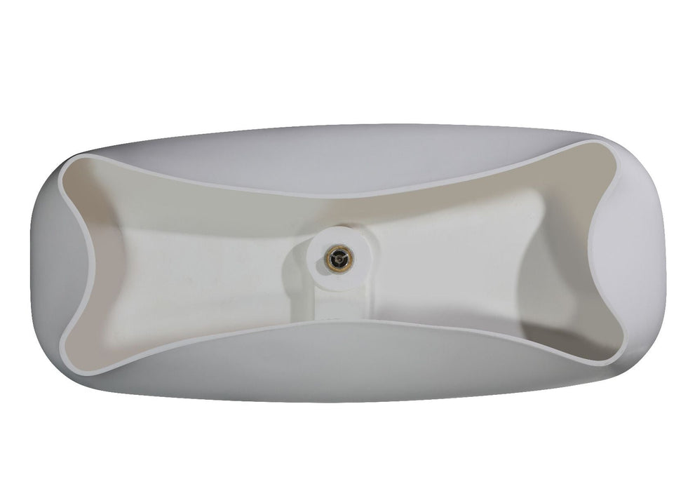 ALFI brand 67" White Matte Solid Surface Resin Bathtub AB9980