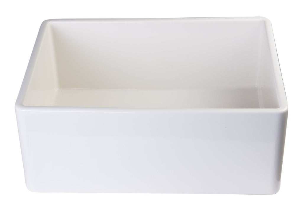 ALFI brand 26" Contemporary Smooth Fireclay Farmhouse Kitchen Sink AB505-W